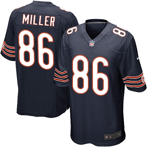 Men's Game Zach Miller Nike Jersey Navy Blue Home - #86 NFL Chicago Bears